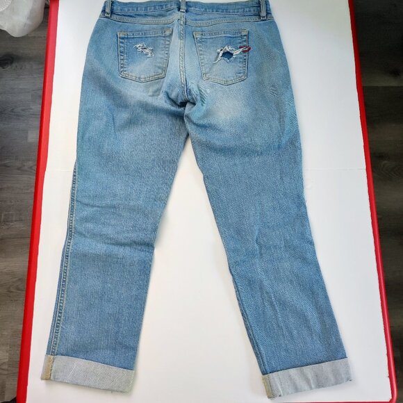 Diesel Industries Jeans Capri distressed ripped hard washed blue women's size 28 - Picture 3 of 16